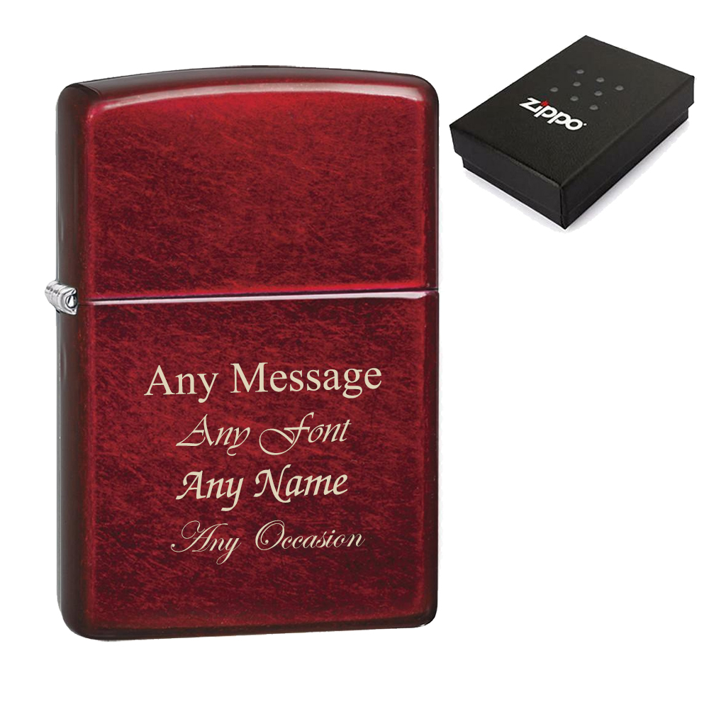 Engraved Candy Apple Red Official Zippo Windproof Lighter The Mad Hatter