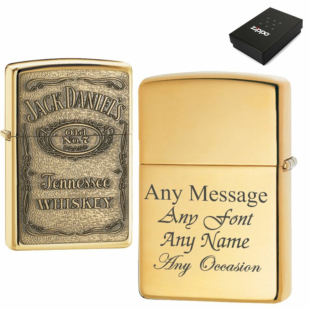 Engraved Brass Jack Daniels Zippo, Official Zippo lighter The Mad Hatter