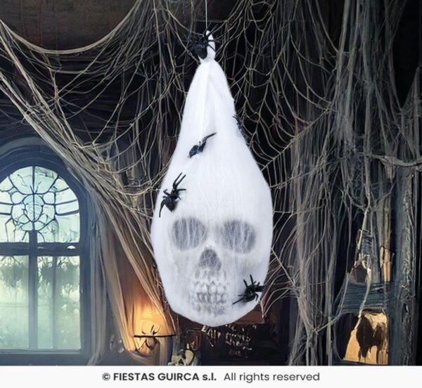 Hanging Skull In Spider Web