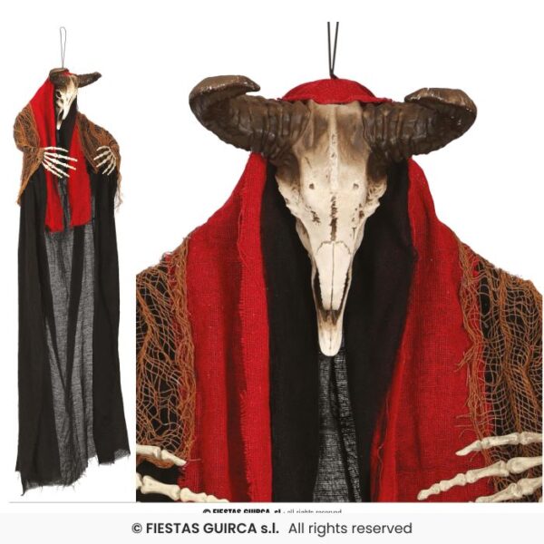 Hanging Ram Skull Halloween Decoration
