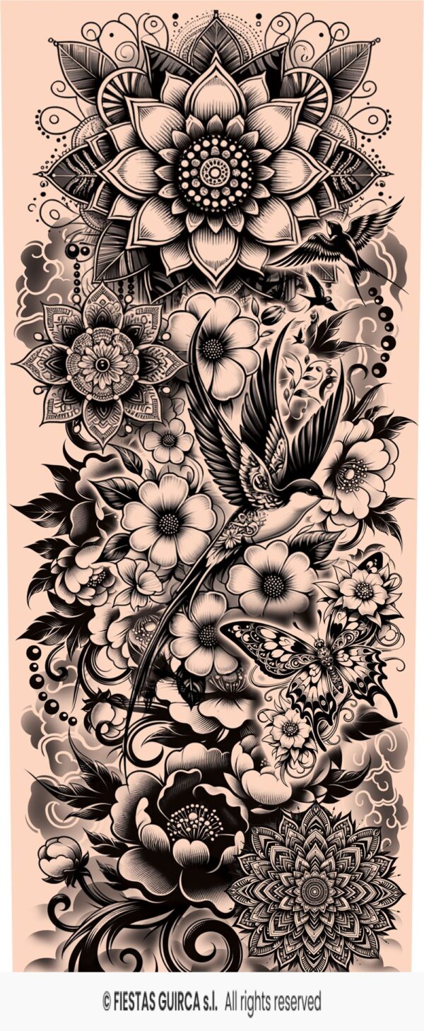 Black & White Tattoo Sleeve - Image 2