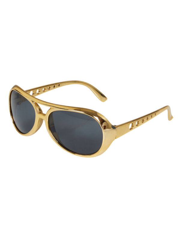 Elvis Rock N Roll Star Glasses Gold